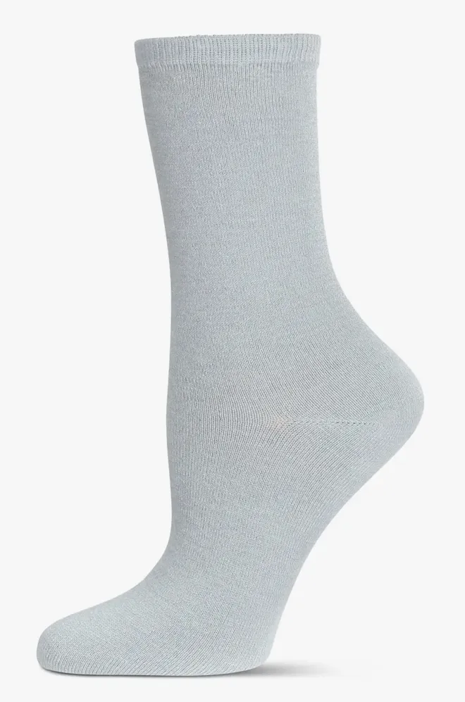 Women's Cashmere Flatknit Crew Socks -Blue Fog