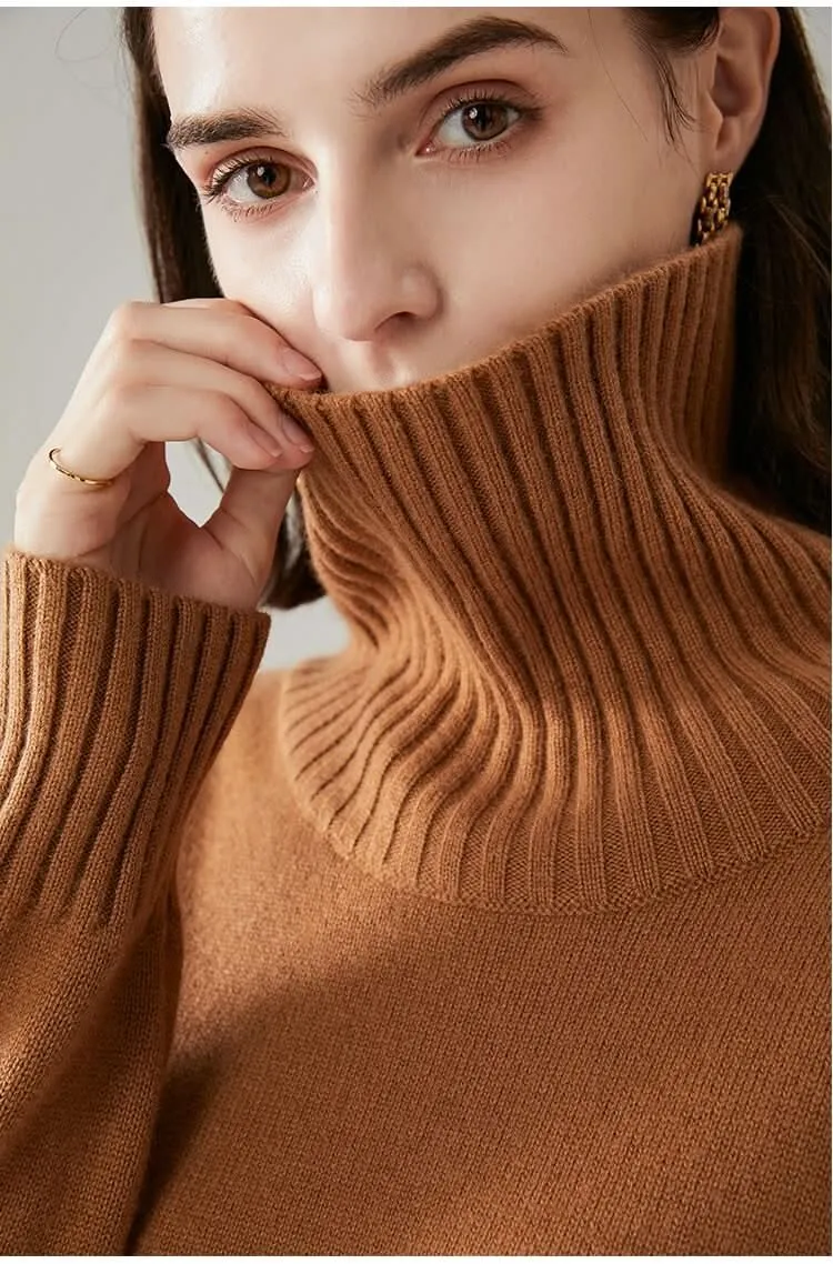 Women's High neck cashmere sweaters