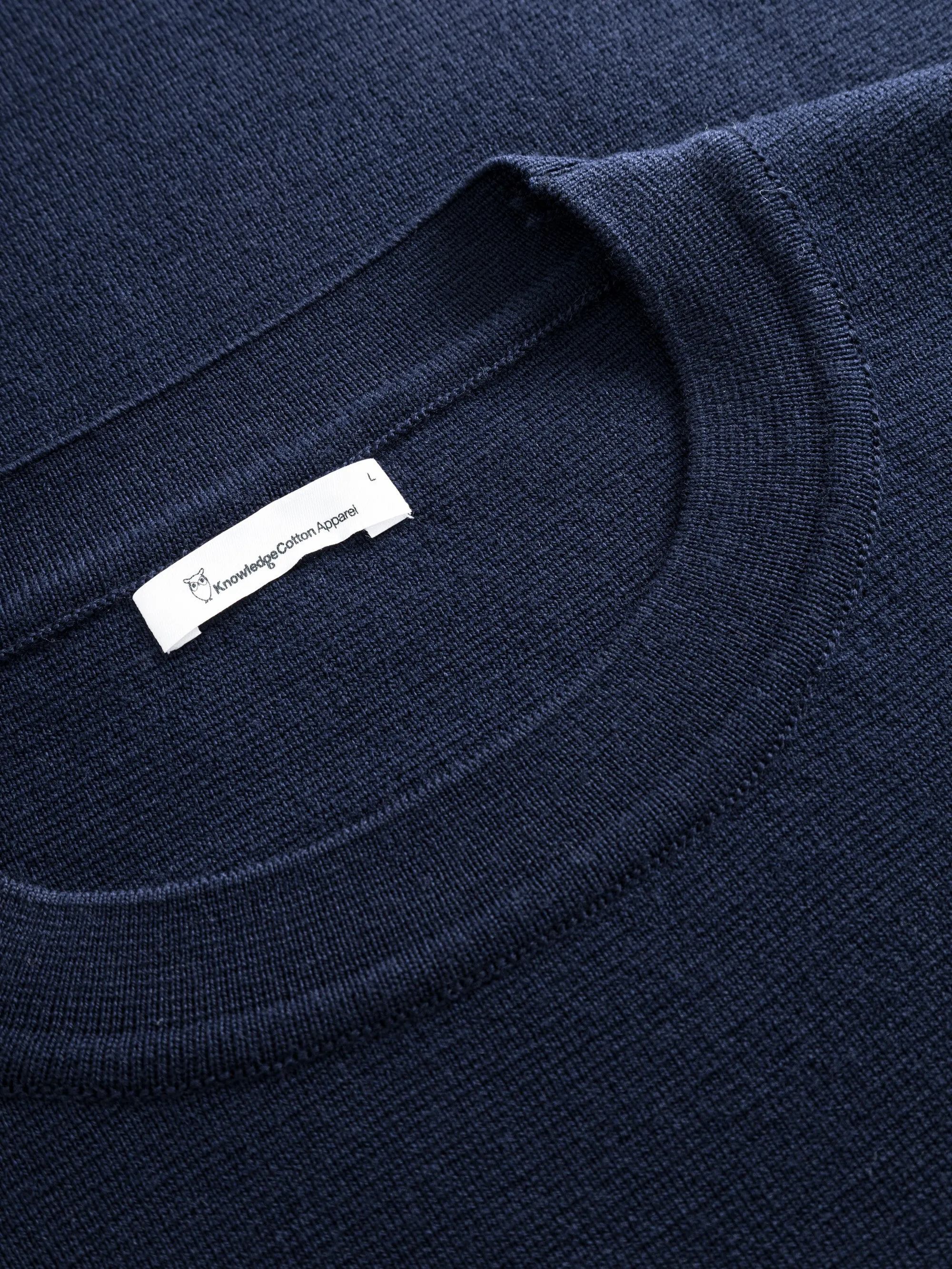 Wool crew neck knit - Total Eclipse