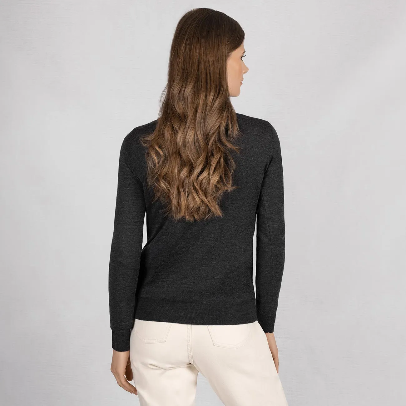 Wool Pullover Light Round Neck Women