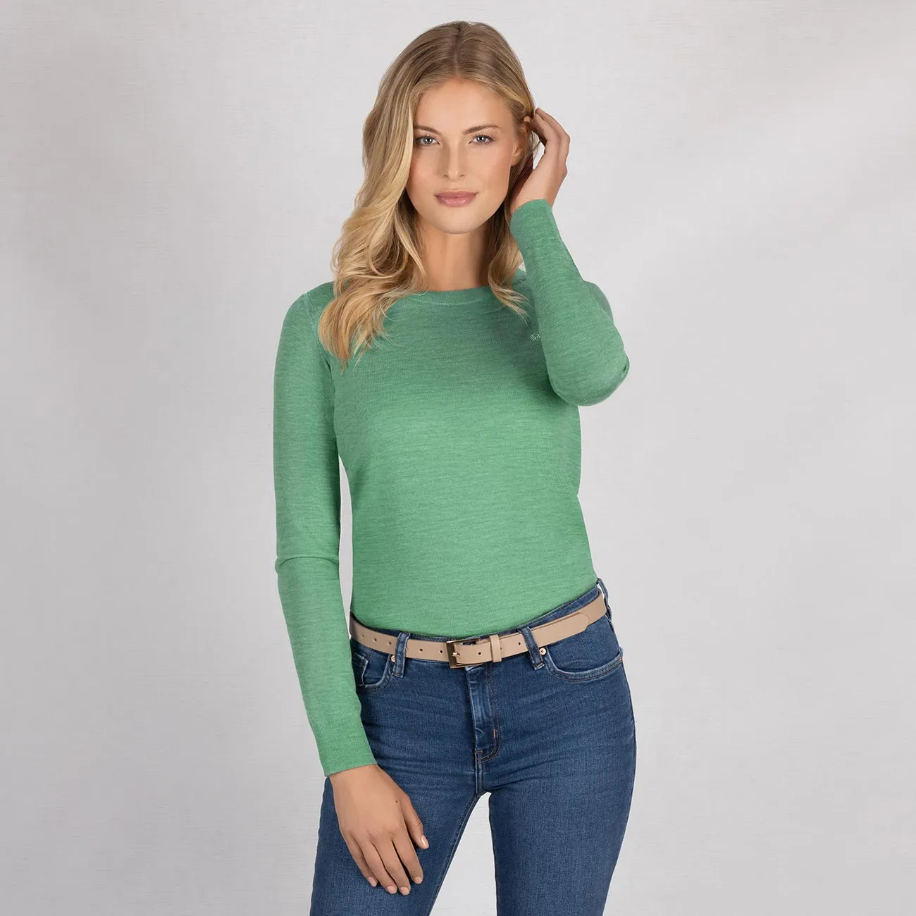 Wool Pullover Light Round Neck Women