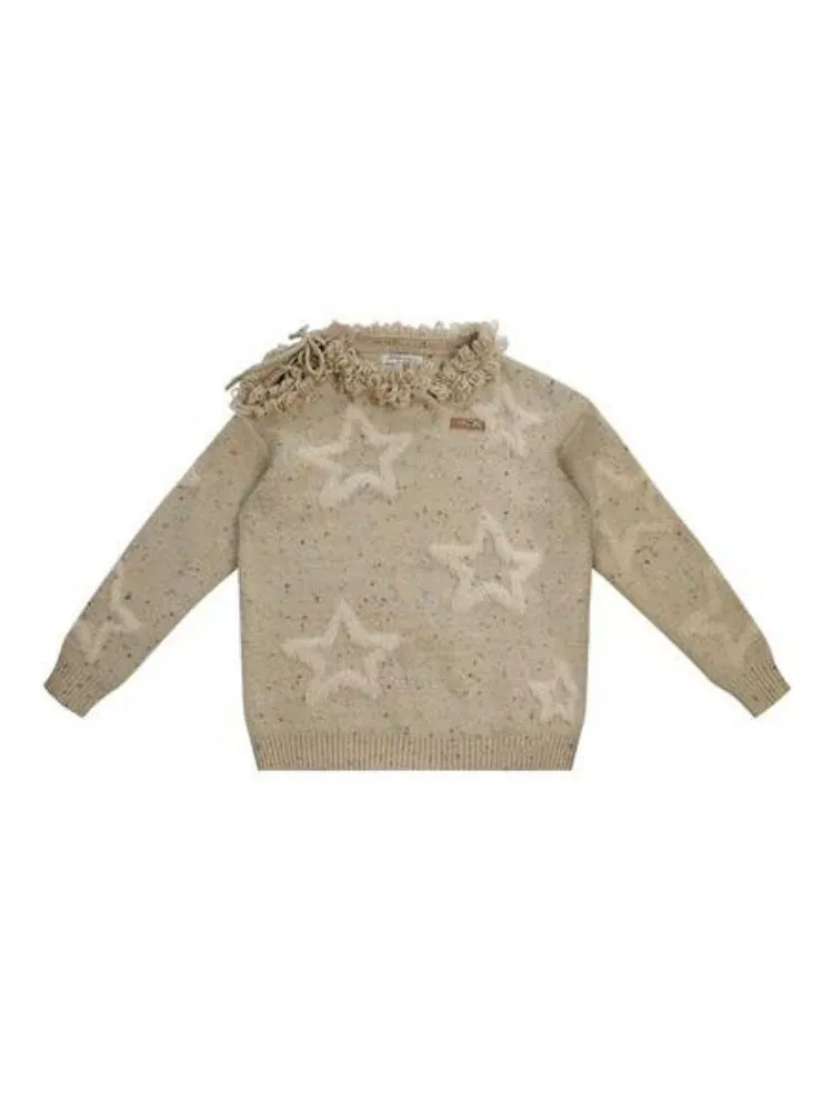 Wool stars strapless thick sweater【s0000006155】