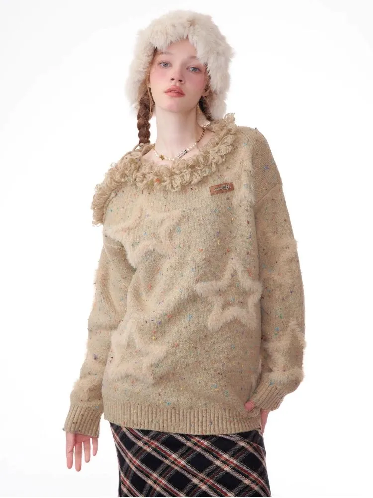 Wool stars strapless thick sweater【s0000006155】