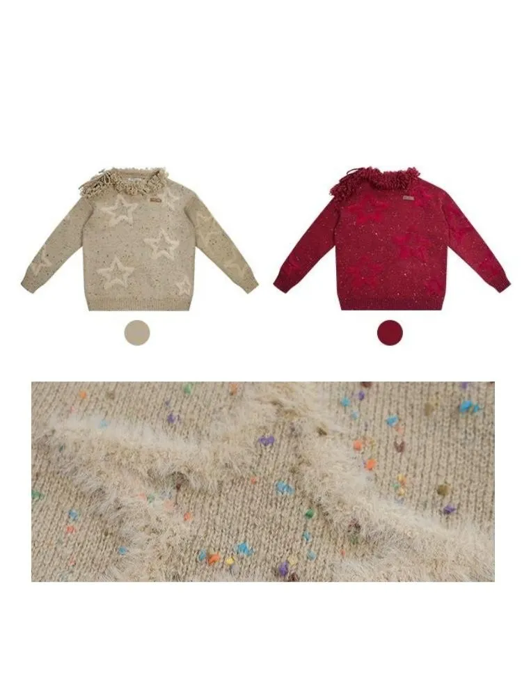 Wool stars strapless thick sweater【s0000006155】