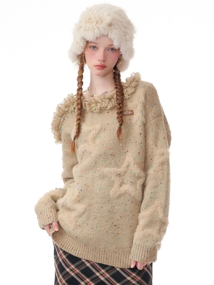 Wool stars strapless thick sweater【s0000006155】